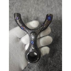 鈦合金 扣指 頂卡 弓錘紋隕石坑雕刻 尺寸80 弓高100, 如圖所示, 1個