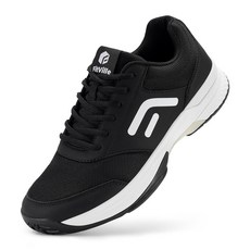 핏빌 와이드 및 엑스트라 피클볼 슈즈 남성 테니스 라켓볼 스쿼시 남성용 올 코트 아치 지지대-테니스 V3, Black, 12.5 X-Wide, 1개