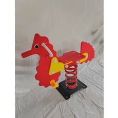 놀이터 스프링 목마 공원 동물 흔들말 시소 야외 흔들의자, 1개, 밤색