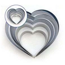 쌍문상회 지금 필요한 미니하트틀 하트떡틀 무스링 무스틀 하트 2호 모양틀 하트무스 떡틀 케이크틀 하트틀 하트모양틀 31872EA, 본상품