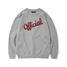 카네이테이 OFFICIAL 레터링 EMBROIDERED CREWNECK (멜란지 그레이)