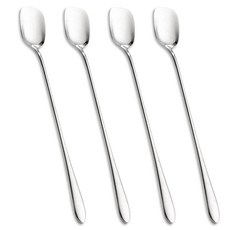 Ouliget 스퀘어 헤드 커피 젓는 스푼 스틱 음료 긴 손잡이 티 스푼 작은 소금 조미료 바 액세서리 4피스, Ouliget 스퀘어 헤드 커피 젓는 스푼, 스틱 음료