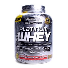 MUSCLETECH 分離乳清蛋白 草莓奶油味, 1個, 2.27公斤