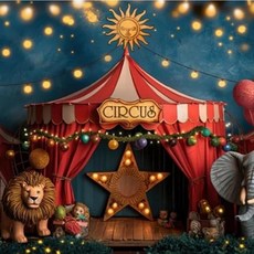 무대 커튼 사진 배경 저글링 서커스 테마 파티 카니발 생일, 1. 1