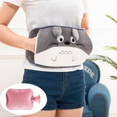 暖腰寶 灌水熱水袋 暖手暖宮, 灰色龍貓+灌水熱水袋, 1個