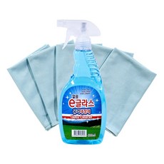 깔끔e 글라스 세정제 유리 클리너 유리걸레 5장 포함, 1개, 600ml