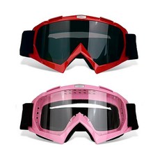 ZEMFAY 더트 바이크 고글 방풍 방진 김 서림 방지 ATV 안경 모토크로스 안경 자외선 차단 라이딩 레이싱 오프로드 남성 여성 청소년용, 레드 프레임+그레이 렌즈&핑크 프레임+투명 렌즈
