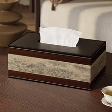 宋代美學新中式紙巾盒 遙控器茶几收納, 姑蘇繁華無格層