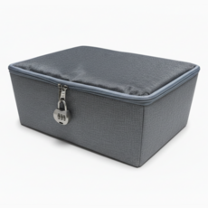 문리빙 패브릭 비밀번호 수납함 + 자물쇠, 1개, 그레이