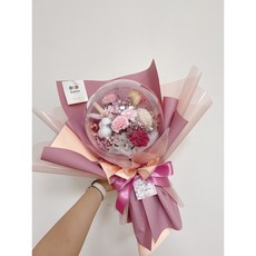 波波球永生花告白花束：燈串氣球玫瑰畢業母親節大花束