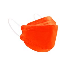 韓國兒童KF94口罩 幼幼口罩 4D立體口罩 魚嘴形口罩 四層防護 卡通口罩, 橘色, 1個, 4個裝