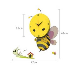 옐로우 어린이 시계 아기방 인테리어 소품 유치원 놀이교구 숫자, 1개