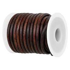 크 / 원형 주얼리 제작용 가죽 코드 스트링 목걸이 팔찌 브레이딩 랩 2mm 앤티크 색상 변형