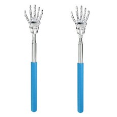 휴대용 4단 접이식 해골손 스텐 안테나 효자손 F타입, 01)블루, 2개