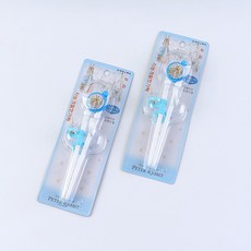 국산 피터래빗 지능개발젓가락 오른손 교정 무접착, 블루, 2개