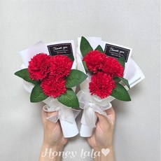 허니라라 카네이션 꽃다발 비누꽃 어버이날 스승의날 졸업식 선물, 레드, 1개