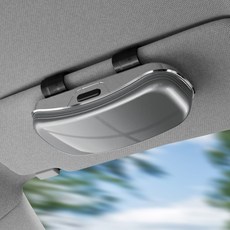 YINUO 차량용 선글라스 안경 수납 클립 케이스 거치대, 1개, 그레이