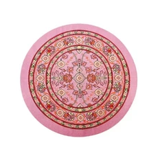 112 스케일 인형 집 카펫 놀이 장식 바닥 깔개 꽃 패턴 매트 액세서리, 1세트, pink-round