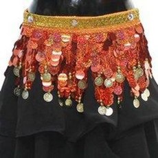 BCSP701 아동 비닐코인 2단힙스카프 댄스 벨리 무용복 시즌 스커트 유아동 어린이 밸리댄스복 공연 상의 유 칸타타 바지 발레 벨리 발토시 육아 어린이 도비 여자 레오타드 2단힙