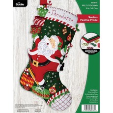 ECLATIS Bucilla 펠트 아플리케 45.7cm18인치 스타킹 만들기 키트 산타의 축제 장난치기 DIY 예술 및 공예 프로젝트에 적합 268373, ECLATIS Bucilla 펠트 아플리케 45.7cm