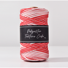 5.0mm 70yard 더블 컬러 투톤 배색 소프트 폴리에스터 코드 마크라메실 가벼운 뜨개실 네트백 뜨기 여름실 코바늘실, 01. Red White