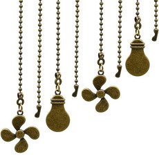 천장 팬 풀 체인 세트 - 4피스 전구 및 팬 패턴 연장 펜던트 볼 커넥터가 있는 30.5cm12인치 익스텐더 건메탈 132601, 앤티크 브론즈