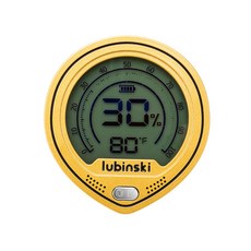 LUB電子數顯溫溼度表 高精靈敏精準度雙顯雪茄環境溫度溼度計, 金屬金, 1個