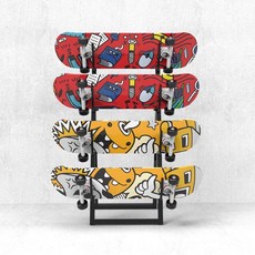 스케이트보드 랙 스탠드 서핑 홀더 수납 보관 정리대, 실버 4단 30x72cm, 1개, 화이트 4단 30x72cm
