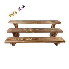 다육화분 목재화분진열대 다육화분 목재 3단 선반 화분 진열대 3단 다용도 정리대 인테리어 선반 나무 화분 정리대 거실 화분 정리대 WS-009 화분랙 케이스스탁