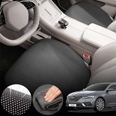 르노 SM6(더뉴)(20~25) 차량용 초슬림 통풍 시트 커버 블랙 2개 세트