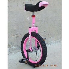 외발자전거 한발자전거 전문가용 20 18 초보용 16 입문자용 한바퀴 인치 곡예도구, 16인치2.4두꺼운타이어핑크, 1개