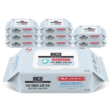 리꼬 데일리 소독 티슈 캡형 60매, 9개, 60매입
