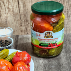 마리아나 오이&토마토 피클 병조림 러시아식 먹거리, 680g, 1개