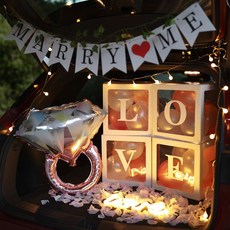 데이지룸 자동차 프로포즈세트 러브박스 패키지, 혼합 색상, 1set