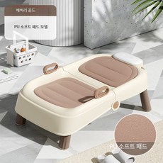 쭌스몰 누워서 머리감는 의자 목욕 접이식 샴푸 성인용 머리감기기 소프트쿠션 휴대용, 1개, 커피 일반 PU 모델