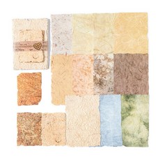 陌墨素材紙 紙間光影系列 復古風凸版浮雕布紋暈染手帳裝飾打底紙, 絲絮記憶, 1個