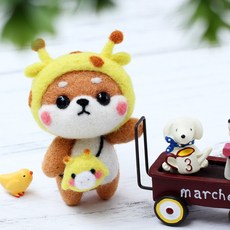치프몰 양모펠트 DIY 패키지 세트, 051_기린 시바견, 1개