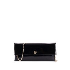 보스 체인 페이턴트 레더 클러치