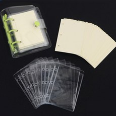 진구스디자인 미니 링바인더 케이스 속지 카드수첩, 투명PVC 10매