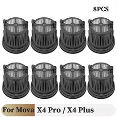 Mova X4 pro / x4 plus 습식 건식 진공 청소기 교체 부품 롤러 브러시 HEPA 필터 액세서리, 8PCS 2
