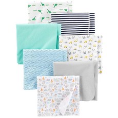 Simple Joys by Carter's 유니 아기용 모슬린 트림 천 7팩 그레이/화이트/블랙 원 사이즈 그레이/화이트/블랙., 민트 그린/블루/화이트