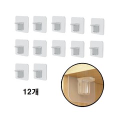 무타공 접착식 선반 받침대 받침 브라켓, 12개, 투명