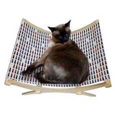 도모아 고양이 해먹 침대 방석 쿠션 가구 하우스 블루 패턴, 1개, 상세페이지 참조