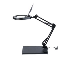 테이블 확대경 램프 탁상용 LED 조명 작업용, 블랙/화이트 3색램프 30배