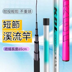 釣魚竿全套 到手即釣 鱼竿 手竿 综合竿 超硬短节溪流竿 鲫鱼竿 鲤鱼竿 手竿全套 台釣竿 新手釣竿 渔具套装組閤, 冰蓝粉,手竿前三节