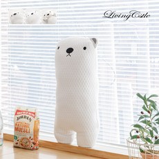 리빙캐슬 냉감 스노우몽 바디필로우 (솜+커버), 북극곰 화이트