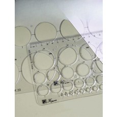 원형 템플릿자 원형자 도형 설계 제도용 원그리기 타원 측정자, 1개, 2_둥근모서리자
