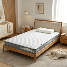 升級2800D 高支撐透氣床墊 乳膠 + 記憶棉雙層設計 單人雙人皆適用, 條紋灰, 5