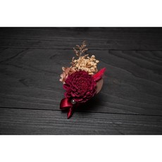 韓系公主風 不凋花胸花乾燥花 手作婚禮小物, （繡球款）紅色