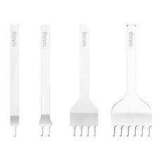 Zeyuan 4pcs 가죽 공예 도구 구멍 펀치 DIY 용품 튼튼한 제작 용품 래킹 스티칭 chifs 끈 끈 안장, 스테인리스 스틸, 은, 1개